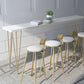 Mesa de bar rectangular Glam, mesa de mostrador de madera maciza de 1/2/3 piezas con taburetes tapizados