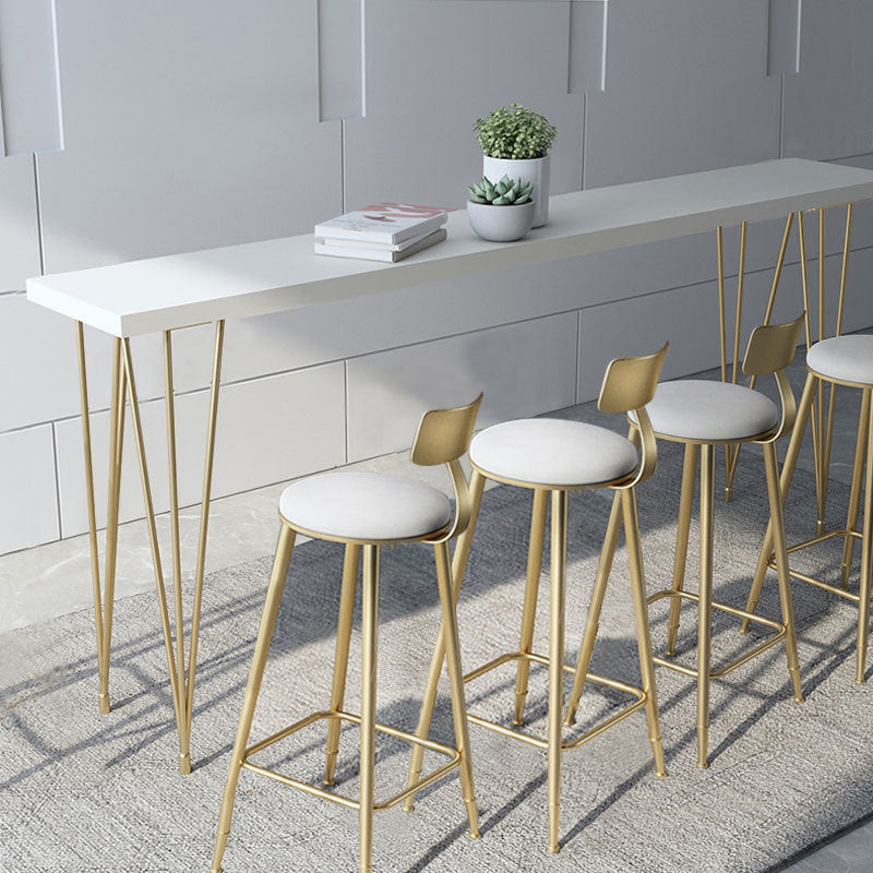 Mesa de bar rectangular Glam, mesa de mostrador de madera maciza de 1/2/3 piezas con taburetes tapizados