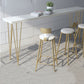 Mesa de bar rectangular Glam, mesa de mostrador de madera maciza de 1/2/3 piezas con taburetes tapizados