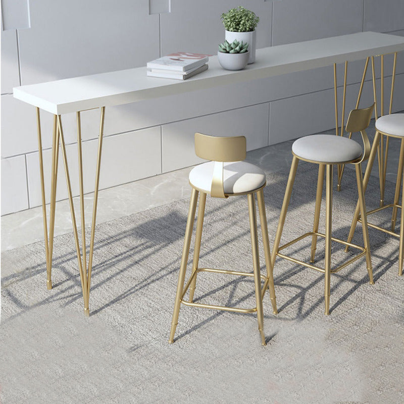 Mesa de bar rectangular Glam, mesa de mostrador de madera maciza de 1/2/3 piezas con taburetes tapizados