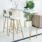 Mesa de bar rectangular Glam, mesa de mostrador de madera maciza de 1/2/3 piezas con taburetes tapizados
