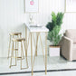 Mesa de bar rectangular Glam, mesa de mostrador de madera maciza de 1/2/3 piezas con taburetes tapizados