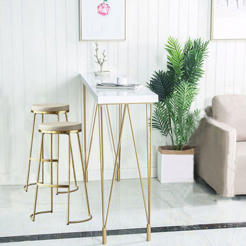 Mesa de bar rectangular Glam, mesa de mostrador de madera maciza de 1/2/3 piezas con taburetes tapizados