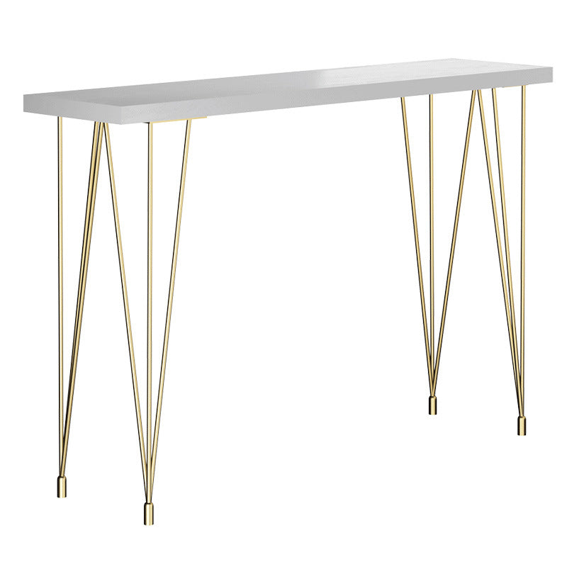Mesa de bar rectangular Glam, mesa de mostrador de madera maciza de 1/2/3 piezas con taburetes tapizados