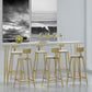 Mesa de bar rectangular Glam, mesa de mostrador de madera maciza de 1/2/3 piezas con taburetes tapizados