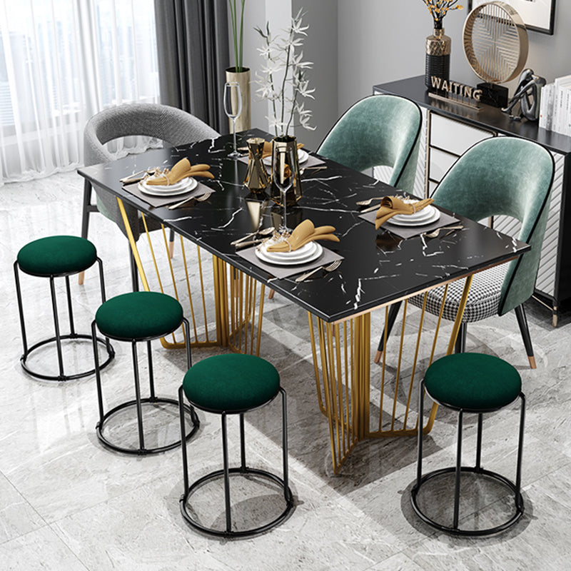 Ottoman moderne en cuir rembourré à la déchirure ottoman rond avec des jambes de chaise