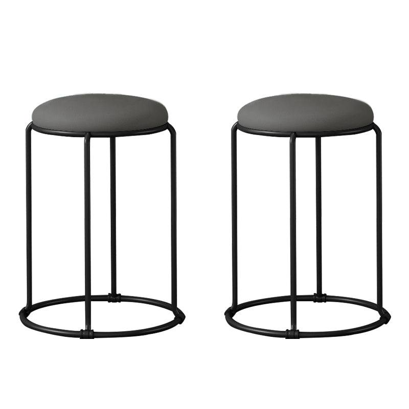 Ottoman moderne en cuir rembourré à la déchirure ottoman rond avec des jambes de chaise