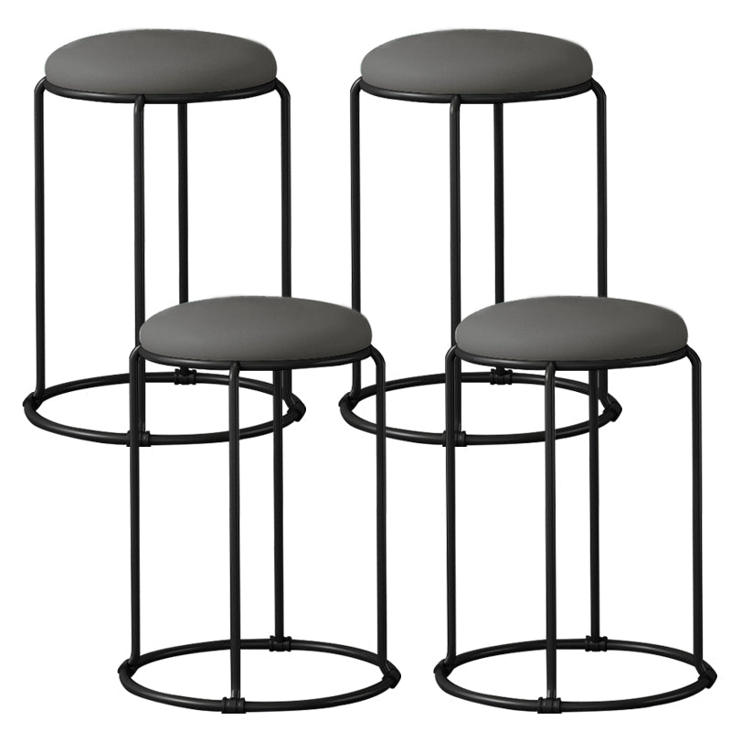 Ottoman moderne en cuir rembourré à la déchirure ottoman rond avec des jambes de chaise