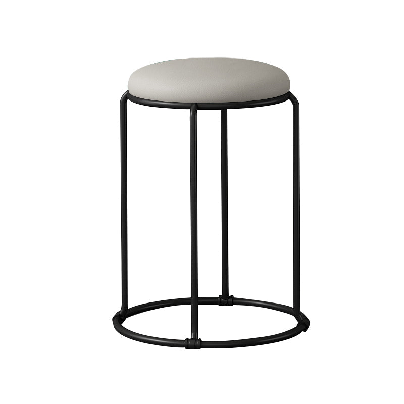 Ottoman moderne en cuir rembourré à la déchirure ottoman rond avec des jambes de chaise