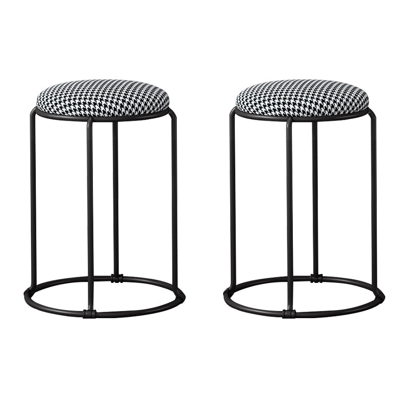 Ottoman moderne en cuir rembourré à la déchirure ottoman rond avec des jambes de chaise