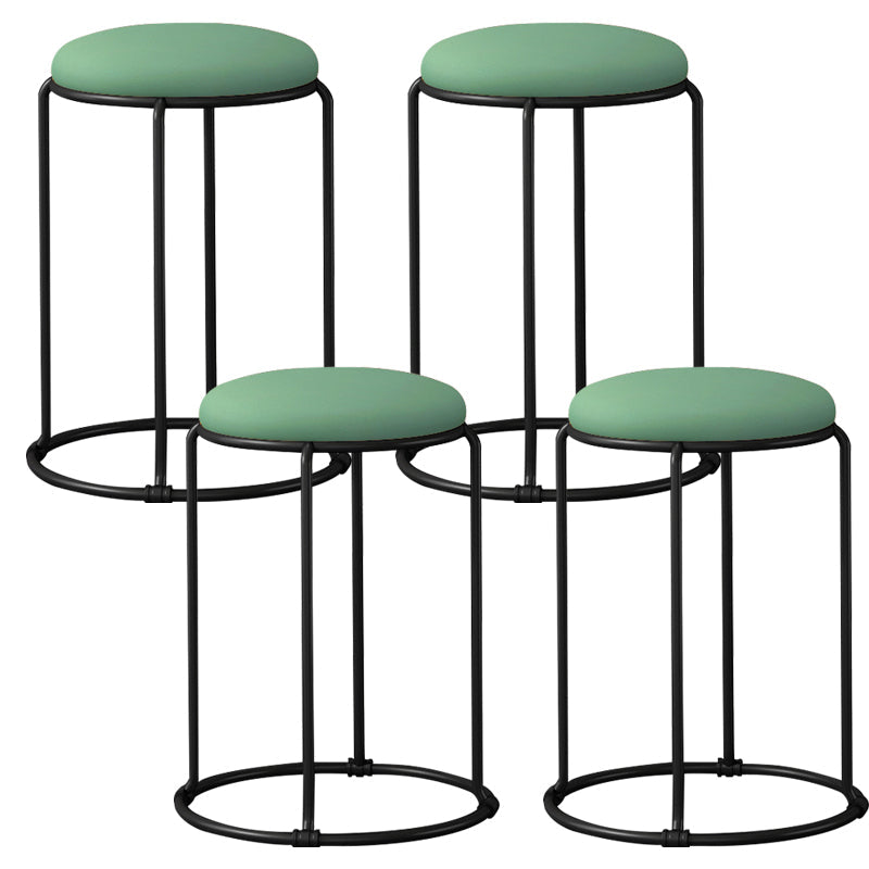 Ottoman moderne en cuir rembourré à la déchirure ottoman rond avec des jambes de chaise