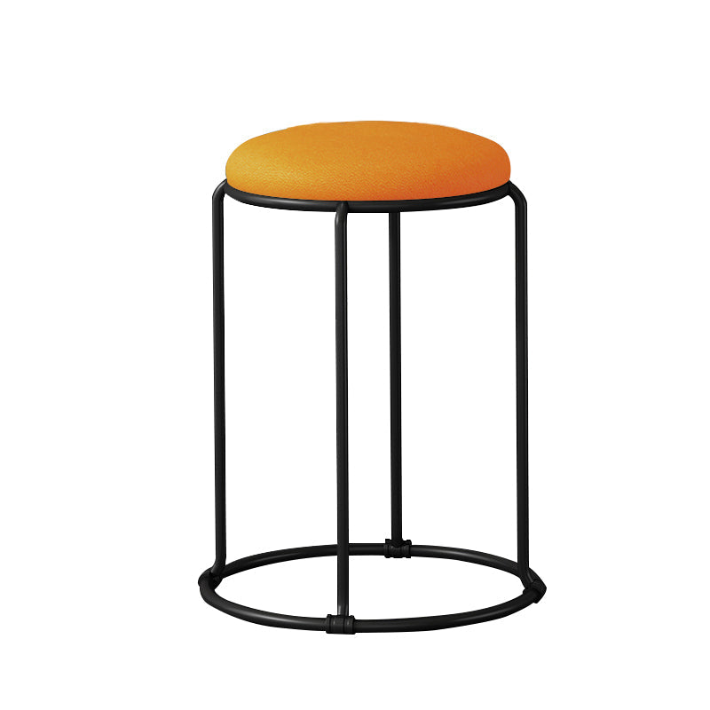 Ottoman moderne en cuir rembourré à la déchirure ottoman rond avec des jambes de chaise