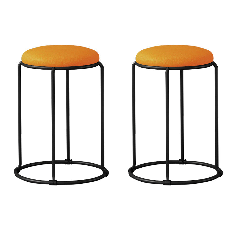 Ottoman moderne en cuir rembourré à la déchirure ottoman rond avec des jambes de chaise