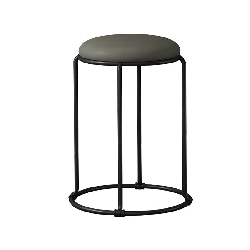 Ottoman moderne en cuir rembourré à la déchirure ottoman rond avec des jambes de chaise