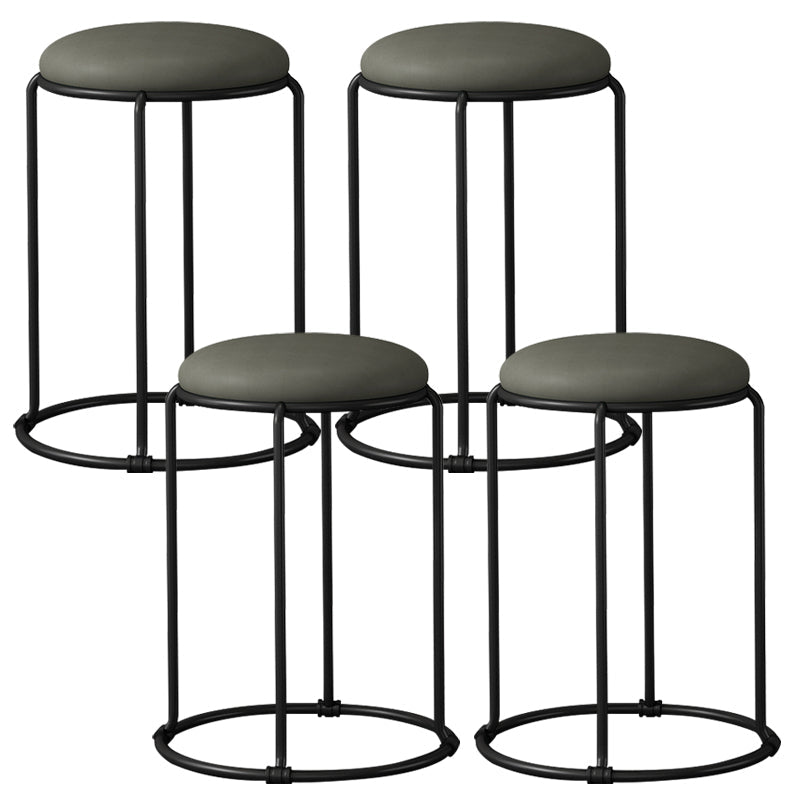 Ottoman moderne en cuir rembourré à la déchirure ottoman rond avec des jambes de chaise