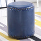Round Contemporary Pouf Pure Color Nailhead Trim PU Leather Pouf Ottoman Clearhalo 'furn' 'furn_ottomans_poufs' 'Furniture' 'Living Room Furniture' 'Ottomans & Poufs' 'ottomans_poufs' 6033275