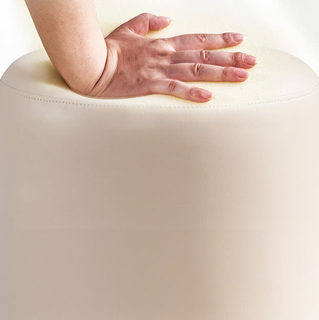 Faux Leather Pouf Round Patchwork Water Resistant Contemporary Pouf Ottoman Clearhalo 'furn' 'furn_ottomans_poufs' 'Furniture' 'Living Room Furniture' 'Ottomans & Poufs' 'ottomans_poufs' 6033352