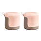 Faux Leather Pouf Round Patchwork Water Resistant Contemporary Pouf Ottoman 14"L x 14"W x 16"H Pink 2 Piece Set Clearhalo 'furn' 'furn_ottomans_poufs' 'Furniture' 'Living Room Furniture' 'Ottomans & Poufs' 'ottomans_poufs' 6033376