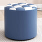 Mid-Century Modern Pouf Ottoman Faux Leather Tufted Square Pattern Round Ottoman Blue 1 Piece Clearhalo 'furn' 'furn_ottomans_poufs' 'Furniture' 'Living Room Furniture' 'Ottomans & Poufs' 'ottomans_poufs' 6033395