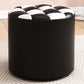 Mid-Century Modern Pouf Ottoman Faux Leather Tufted Square Pattern Round Ottoman Black 1 Piece Clearhalo 'furn' 'furn_ottomans_poufs' 'Furniture' 'Living Room Furniture' 'Ottomans & Poufs' 'ottomans_poufs' 6033398
