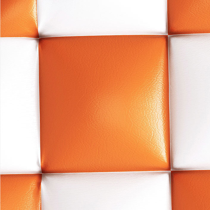 Mid-Century Modern Pouf Ottoman Faux Leather Tufted Square Pattern Round Ottoman Clearhalo 'furn' 'furn_ottomans_poufs' 'Furniture' 'Living Room Furniture' 'Ottomans & Poufs' 'ottomans_poufs' 6033403