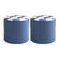 Mid-Century Modern Pouf Ottoman Faux Leather Tufted Square Pattern Round Ottoman Blue 2 Piece Set Clearhalo 'furn' 'furn_ottomans_poufs' 'Furniture' 'Living Room Furniture' 'Ottomans & Poufs' 'ottomans_poufs' 6033420