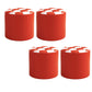 Mid-Century Modern Pouf Ottoman Faux Leather Tufted Square Pattern Round Ottoman Red 4 Piece Set Clearhalo 'furn' 'furn_ottomans_poufs' 'Furniture' 'Living Room Furniture' 'Ottomans & Poufs' 'ottomans_poufs' 6033429