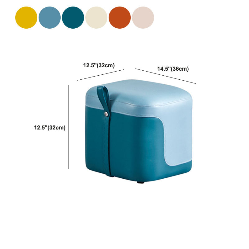 Modern Square Pouf Fade Resistant Contrast Color Faux Leather Pouf Ottoman Clearhalo 'furn' 'furn_ottomans_poufs' 'Furniture' 'Living Room Furniture' 'Ottomans & Poufs' 'ottomans_poufs' 6033488