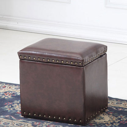Modern Black Ottoman Leather Rectangle Ottoman for Living Room Coffee 1 Piece Clearhalo 'furn' 'furn_ottomans_poufs' 'Furniture' 'Living Room Furniture' 'Ottomans & Poufs' 'ottomans_poufs' 6033491