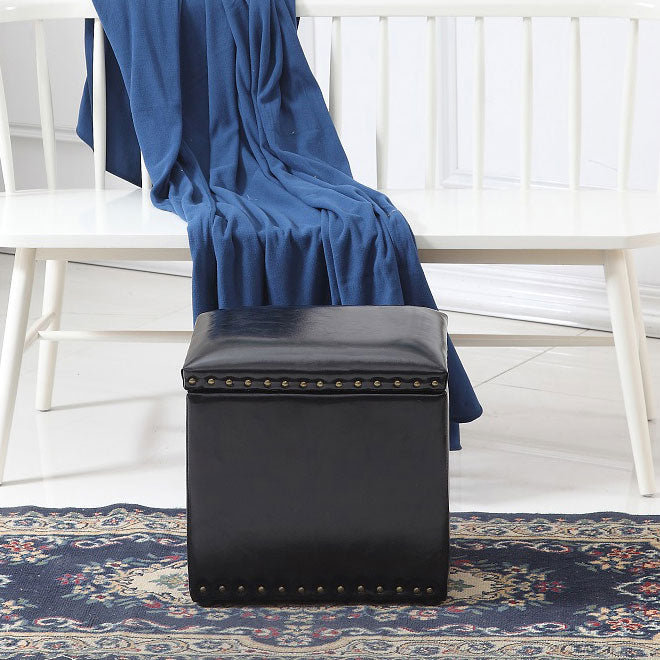 Modern Black Ottoman Leather Rectangle Ottoman for Living Room Clearhalo 'furn' 'furn_ottomans_poufs' 'Furniture' 'Living Room Furniture' 'Ottomans & Poufs' 'ottomans_poufs' 6033492