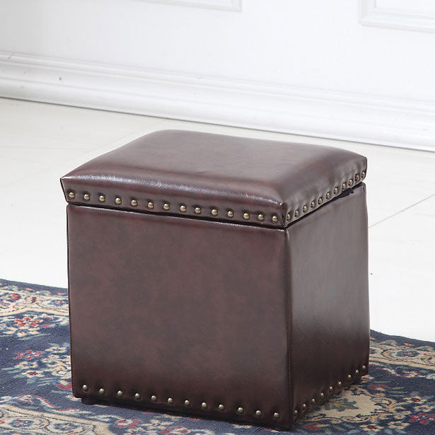 Modern Black Ottoman Leather Rectangle Ottoman for Living Room Clearhalo 'furn' 'furn_ottomans_poufs' 'Furniture' 'Living Room Furniture' 'Ottomans & Poufs' 'ottomans_poufs' 6033507