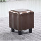 Modern Brown Standard Leather Pure Color Standard for Drawing Room 13"L x 13"W x 16"H Gold 1 Piece Clearhalo 'furn' 'furn_ottomans_poufs' 'Furniture' 'Living Room Furniture' 'Ottomans & Poufs' 'ottomans_poufs' 6033545