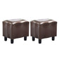 Modern Brown Standard Leather Pure Color Standard for Drawing Room 16"L x 13"W x 16"H Gold 2 Piece Set Clearhalo 'furn' 'furn_ottomans_poufs' 'Furniture' 'Living Room Furniture' 'Ottomans & Poufs' 'ottomans_poufs' 6033557