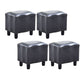 Modern Brown Standard Leather Pure Color Standard for Drawing Room 16"L x 13"W x 16"H Grey 4 Piece Set Clearhalo 'furn' 'furn_ottomans_poufs' 'Furniture' 'Living Room Furniture' 'Ottomans & Poufs' 'ottomans_poufs' 6033574