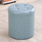 Tufted Ottoman Tear Resistant Faux Leather Contemporary Footstool Ottoman Blue Round 1 Piece Clearhalo 'furn' 'furn_ottomans_poufs' 'Furniture' 'Living Room Furniture' 'Ottomans & Poufs' 'ottomans_poufs' 6033589