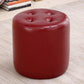 Tufted Ottoman Tear Resistant Faux Leather Contemporary Footstool Ottoman Red Round 1 Piece Clearhalo 'furn' 'furn_ottomans_poufs' 'Furniture' 'Living Room Furniture' 'Ottomans & Poufs' 'ottomans_poufs' 6033591