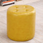 Tufted Ottoman Tear Resistant Faux Leather Contemporary Footstool Ottoman Yellow Round 1 Piece Clearhalo 'furn' 'furn_ottomans_poufs' 'Furniture' 'Living Room Furniture' 'Ottomans & Poufs' 'ottomans_poufs' 6033597