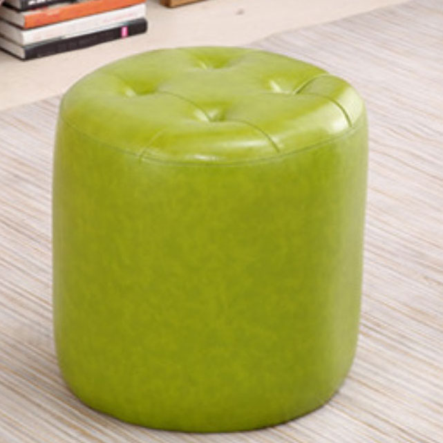 Tufted Ottoman Tear Resistant Faux Leather Contemporary Footstool Ottoman Green Round 1 Piece Clearhalo 'furn' 'furn_ottomans_poufs' 'Furniture' 'Living Room Furniture' 'Ottomans & Poufs' 'ottomans_poufs' 6033599
