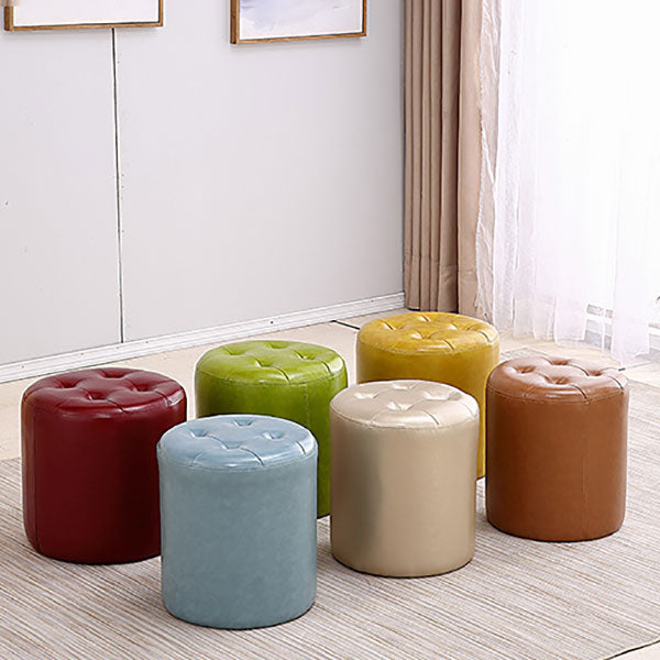 Tufted Ottoman Tear Resistant Faux Leather Contemporary Footstool Ottoman Clearhalo 'furn' 'furn_ottomans_poufs' 'Furniture' 'Living Room Furniture' 'Ottomans & Poufs' 'ottomans_poufs' 6033603