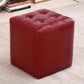 Tufted Ottoman Tear Resistant Faux Leather Contemporary Footstool Ottoman Red Square 1 Piece Clearhalo 'furn' 'furn_ottomans_poufs' 'Furniture' 'Living Room Furniture' 'Ottomans & Poufs' 'ottomans_poufs' 6033606