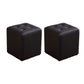 Tufted Ottoman Tear Resistant Faux Leather Contemporary Footstool Ottoman Black Square 2 Piece Set Clearhalo 'furn' 'furn_ottomans_poufs' 'Furniture' 'Living Room Furniture' 'Ottomans & Poufs' 'ottomans_poufs' 6033616