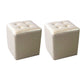 Tufted Ottoman Tear Resistant Faux Leather Contemporary Footstool Ottoman Champagne Square 2 Piece Set Clearhalo 'furn' 'furn_ottomans_poufs' 'Furniture' 'Living Room Furniture' 'Ottomans & Poufs' 'ottomans_poufs' 6033620