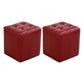Tufted Ottoman Tear Resistant Faux Leather Contemporary Footstool Ottoman Red Square 2 Piece Set Clearhalo 'furn' 'furn_ottomans_poufs' 'Furniture' 'Living Room Furniture' 'Ottomans & Poufs' 'ottomans_poufs' 6033621