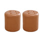 Tufted Ottoman Tear Resistant Faux Leather Contemporary Footstool Ottoman Gold Round 2 Piece Set Clearhalo 'furn' 'furn_ottomans_poufs' 'Furniture' 'Living Room Furniture' 'Ottomans & Poufs' 'ottomans_poufs' 6033624