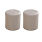 Tufted Ottoman Tear Resistant Faux Leather Contemporary Footstool Ottoman Grey Round 2 Piece Set Clearhalo 'furn' 'furn_ottomans_poufs' 'Furniture' 'Living Room Furniture' 'Ottomans & Poufs' 'ottomans_poufs' 6033625