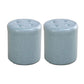Tufted Ottoman Tear Resistant Faux Leather Contemporary Footstool Ottoman Blue Round 2 Piece Set Clearhalo 'furn' 'furn_ottomans_poufs' 'Furniture' 'Living Room Furniture' 'Ottomans & Poufs' 'ottomans_poufs' 6033627