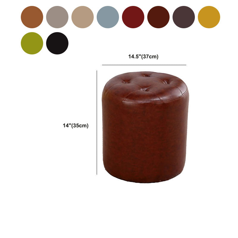 Tufted Ottoman Tear Resistant Faux Leather Contemporary Footstool Ottoman Clearhalo 'furn' 'furn_ottomans_poufs' 'Furniture' 'Living Room Furniture' 'Ottomans & Poufs' 'ottomans_poufs' 6033654