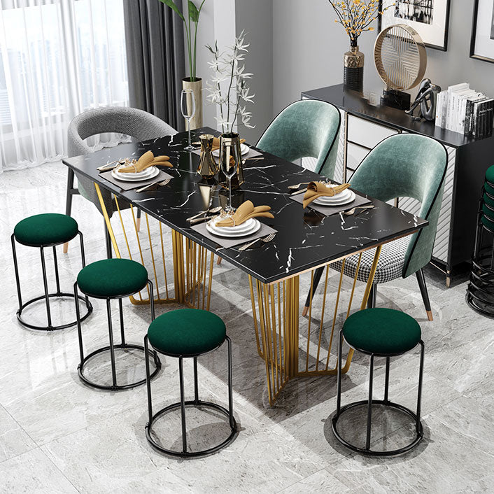 Modern Ottoman Velvet Upholstered Tear Resistant Round Ottoman with Chair Legs Clearhalo 'furn' 'furn_ottomans_poufs' 'Furniture' 'Living Room Furniture' 'Ottomans & Poufs' 'ottomans_poufs' 6033656