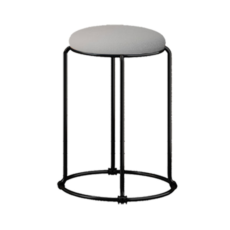 Modern Ottoman Velvet Upholstered Tear Resistant Round Ottoman with Chair Legs Gray 1 Piece Clearhalo 'furn' 'furn_ottomans_poufs' 'Furniture' 'Living Room Furniture' 'Ottomans & Poufs' 'ottomans_poufs' 6033666