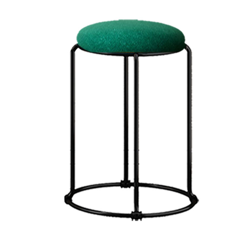 Modern Ottoman Velvet Upholstered Tear Resistant Round Ottoman with Chair Legs Green 1 Piece Clearhalo 'furn' 'furn_ottomans_poufs' 'Furniture' 'Living Room Furniture' 'Ottomans & Poufs' 'ottomans_poufs' 6033672